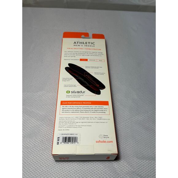 SofSole Perform Athletic Insoles - Mens Size 7-8.5 - New - Picture 4 of 6